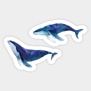 Hydro Flask stickers - ocean blue whale galaxy space | Sticker pack set Sticker